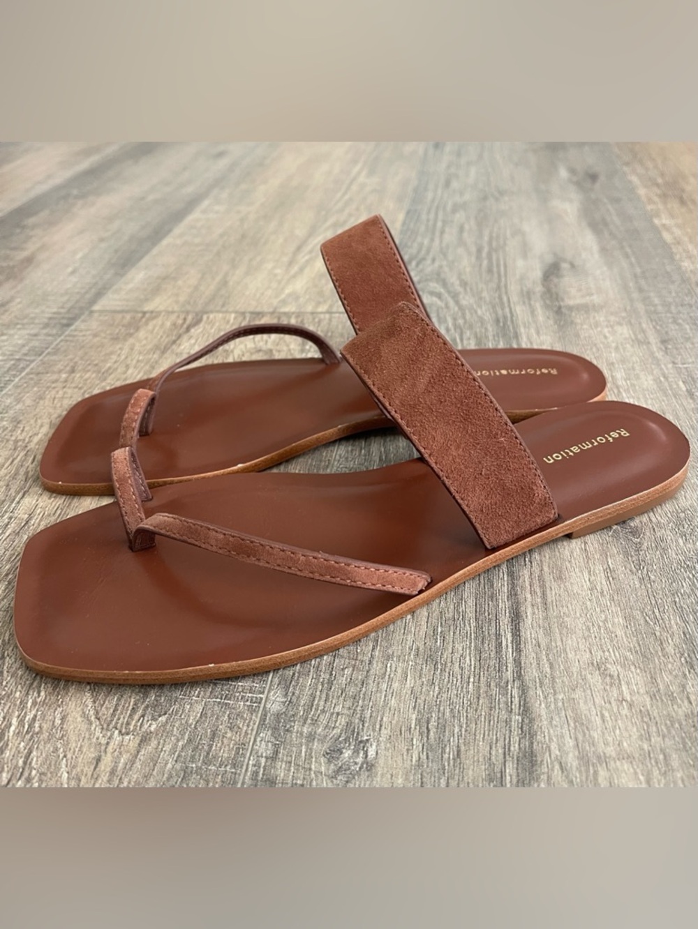 New Reformation Sawyer Toe Loop Slide Sandal size 9.5 - Picture 5 of 9
